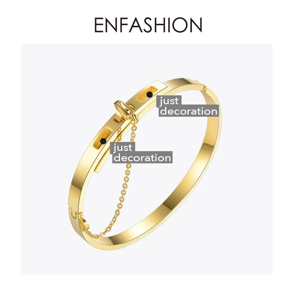 Enfashion безопасный Браслет-манжета с цепочкой Noeud нарукавная повязка золотого цвета браслет на запястье для женщин браслеты Manchette Браслеты Pulseiras