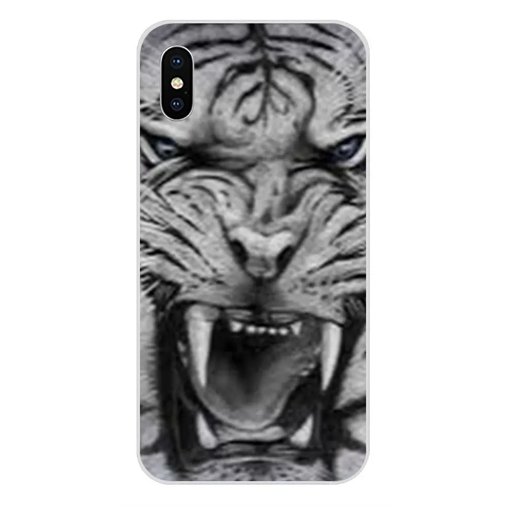 Black And White Tiger Fiercely Angry For Xiaomi Mi3 Mi4 Mi4C Mi4i Mi5 Mi 5S 5X 6 6X 8 SE Pro Lite A1 Max Mix 2 Note 3 4 | Мобильные