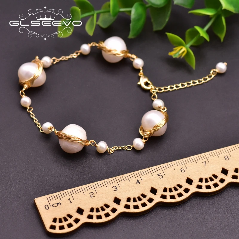 GLSEEVO Natural Fresh Water Pearls Bracelets For Wedding Girls Party Adjustable Large And Small Luxury Jewelry GB0212 | Украшения и