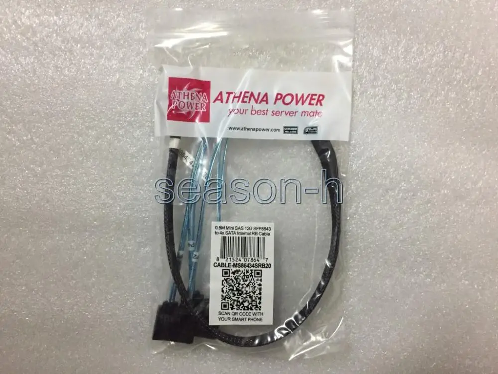 

Athena Power Reverse Breakout Cable 4x SATA to 1x 8643 CABLE MS86434SRB20 50cm