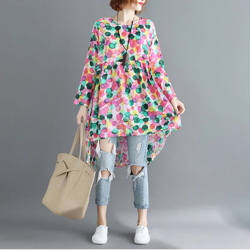 Johnature 2020 весенние корейские повседневные женские топы и блузки больших размеров