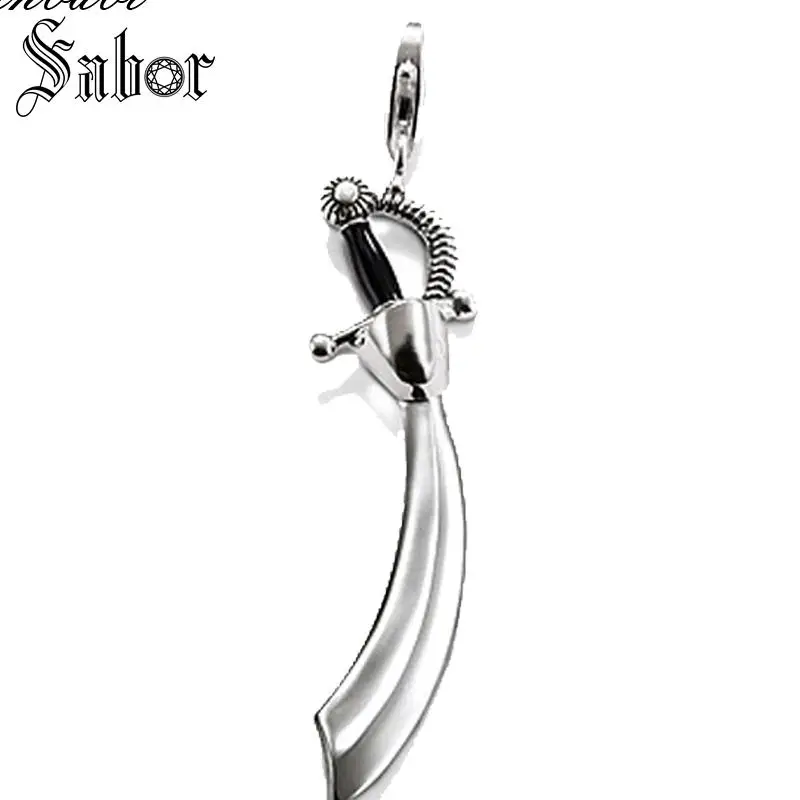 Кулон с пиратским мечом серебряного цвета для мужчин модное ювелирное изделие в