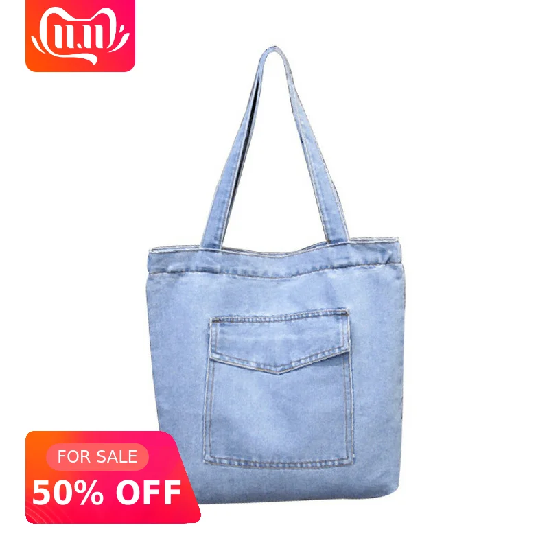 Модная женская сумка джинсовая на одно плечо вместительный рюкзак сумки для