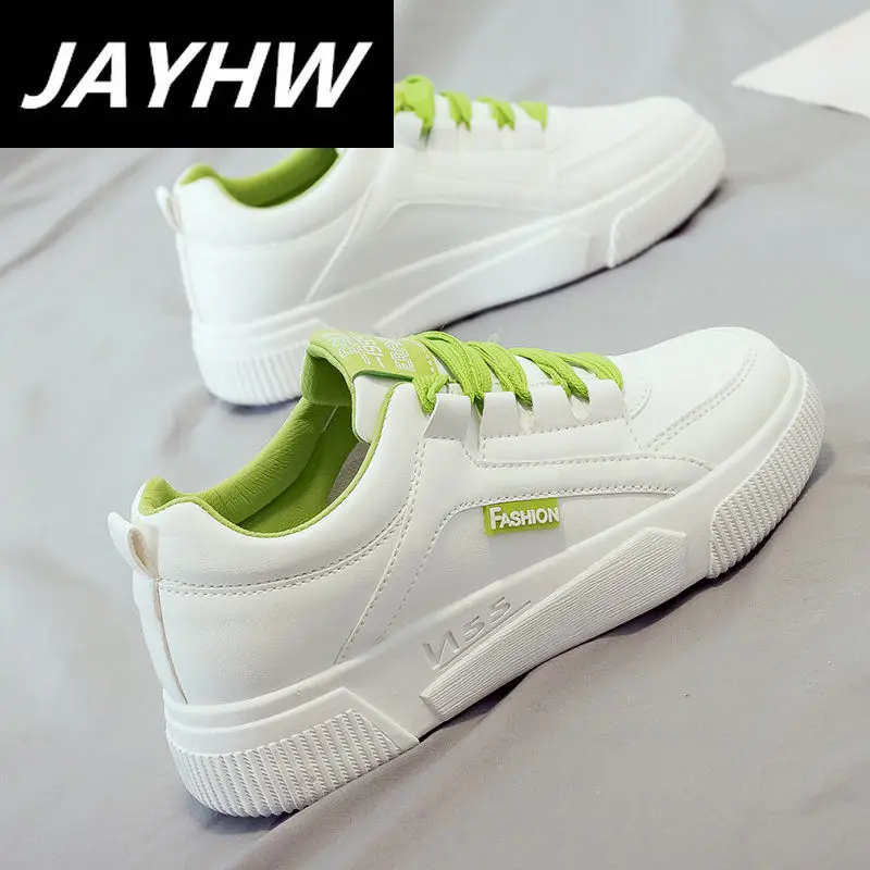 

Кроссовки женские на шнуровке, удобная дышащая повседневная обувь, Нескользящие, однотонные белые, осень 2021