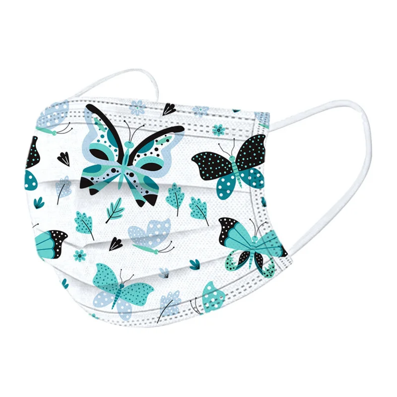 Маски для лица с рисунком бабочки женские модные одноразовые маски заушными