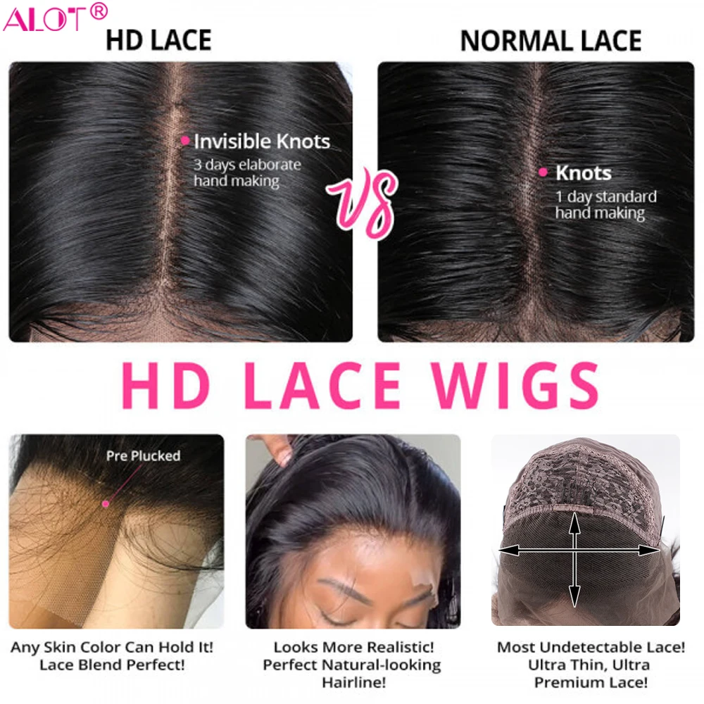 Прямой парик на сетке спереди 13x6 бразильские человеческие волосы HD парики из