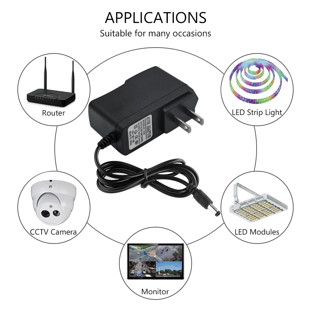

AC 110-240V Converter Adapter DC12V 1A Power Supply For LED Starry Light EU/US Power Supply Adapter Starry Light String