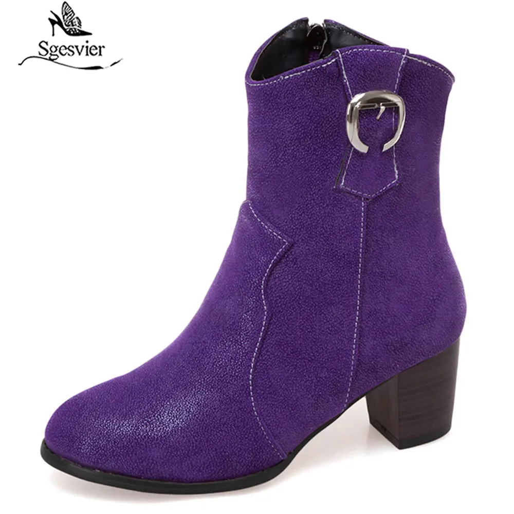 

Sgesvier Chelsea Boots Female PU Leather Women Boots High Heel Ankle Boots For Women Round Toe Winter Shoes Women Platform Shoes