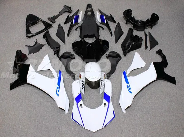 

Комплект обтекателей из АБС-пластика, подходящий для YAMAHA YZF-R1 R1 2015 2016 2017 2018 2019 15 16 17 18 19, 4 подарка, черный, белый