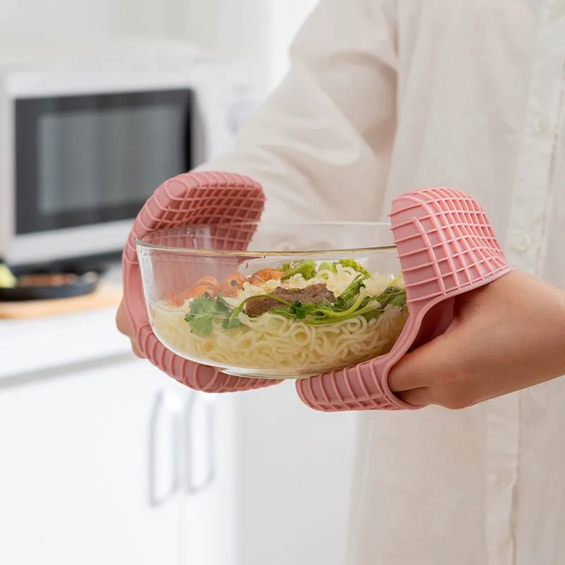 High quality 1pc Kitchen Baking silica gel heat insulation clip anti scalding non slip gloves household bowl oven microwave oven