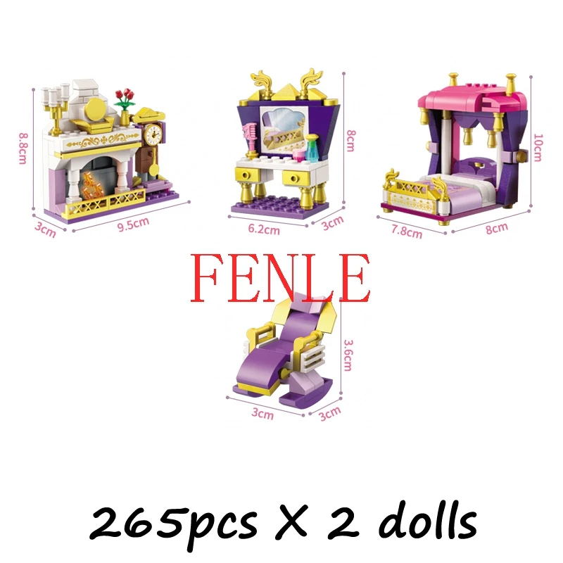 

Enlighten Building Block Girls Friends Princess Leah Bedchamber 2 Figures 269pcs Educational Bricks Toy For Girl Gift-No Box