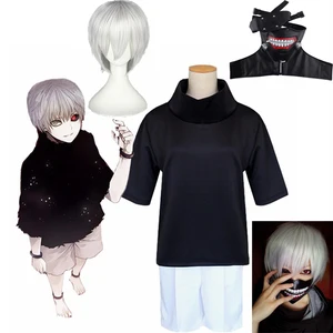 2019 аниме, Токио, вампиры канеки Кен косплей костюм полный комплект повседневный костюм топы и шорты для мужчин и женщин наряд для вечеринки на Хэллоуин