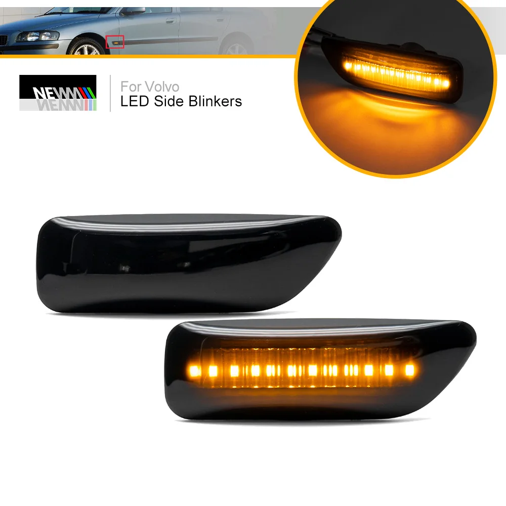 

Smoked LED Side Marker Lights for Volvo S60 Pre-LCI S80 MK1 V70 MK2 XC70 XC90 Canbus Turn Signal Lamps No Flickering Repeaters