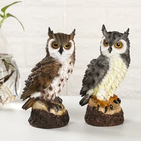 owl figurines resin crafts garden ornaments owl statue bird model wood animal decorations gift living room garden home decor