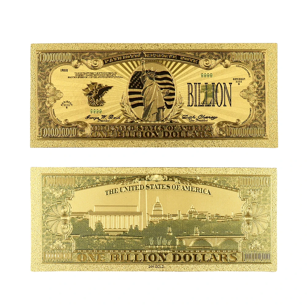 US миллиард долларов фестиваль сувенирные подарки Красочные 24k позолоченные