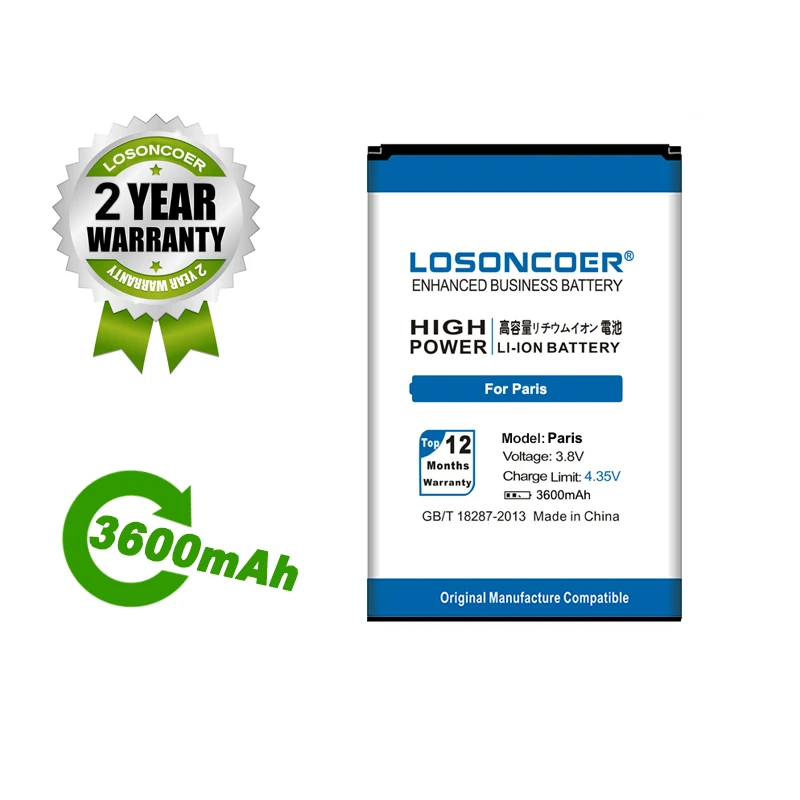 LOSONCOER Батарея 3600 мАч для Ulefone Paris X смарт мобильный телефон | Мобильные телефоны и