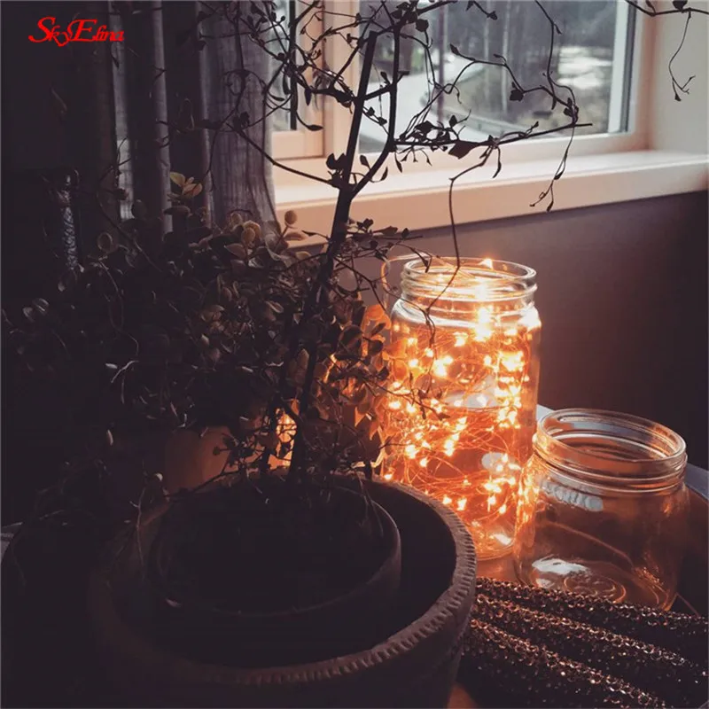 2/5/10 м светодиодные гирлянды на свадьбу Рождество декоративные лампочки Батарея