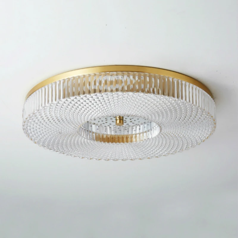 Nordic Luxury Copper Ceiling Lights Crystal Lamp Shade Bedroom LED Study Design Lighting Dining Room Decor Light | Лампы и освещение