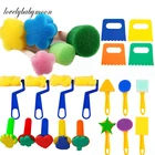 Детские губчатые штампы для малышей, наборы кистей для рисования цветов, игрушки для детей, рисование, развивающее искусство и творчество для мальчиков и девочек