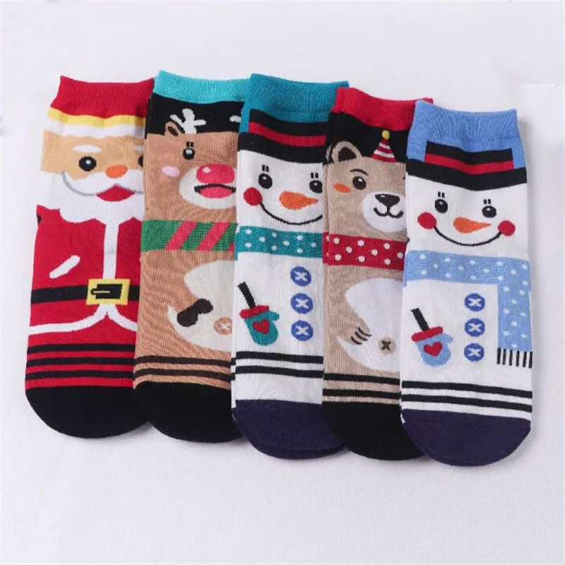 MYORED/5 пар женских носков подарочные носки на Рождество Хлопковые женские