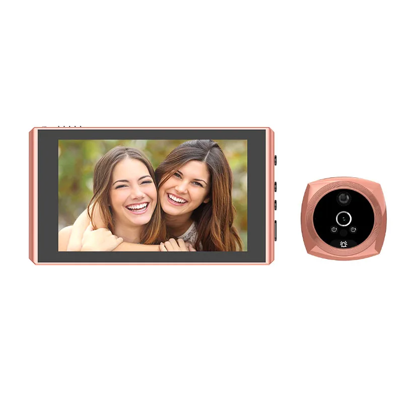 4.3 Inch Peephole Video Doorbell Door Camera Viewer Wide Angle Cat Eye LCD Screen Motion Detection Visitor Record Door Bell touch screen intercom
