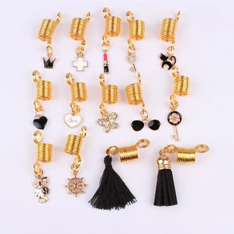 Кольцо для волос дреды аксессуары бисер дредов Бисер плетения женщин Золотая