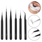 Щипчики для ногтей из нержавеющей стали, инструмент для уборки ресниц, щипчики для ресниц, изогнутые прямые инструменты для макияжа