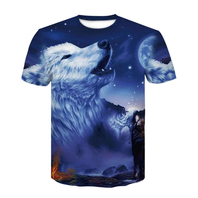 

2021 Hottest Fashion Wolf T-shirt Male Anime T-shirt 3d Printing T-shirt Hip Hop T-shirt Cool Men New Summer