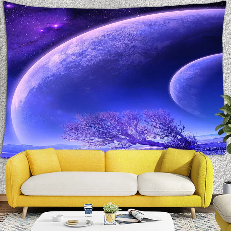 

Asasen mysterious Viking universe starry sky wall hanging bedroom background wall covering big psychedelic moon sun 95x73cm tape