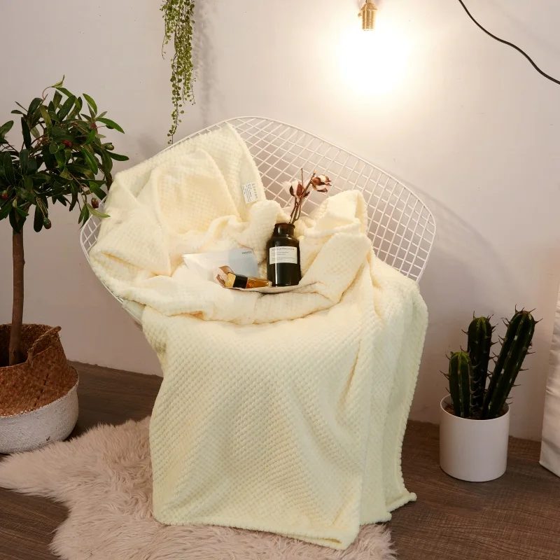 Коралловое Флисовое одеяло в виде ананаса летние и зимние пушистые клетчатые