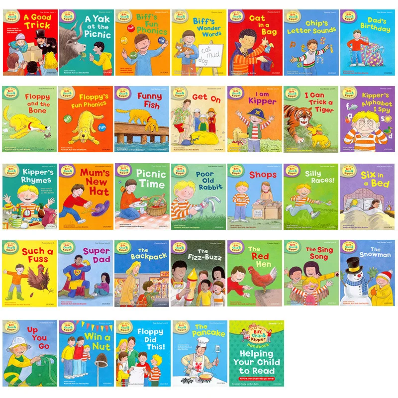 33 книги 1-3 уровня Оксфорд Чтение Дерево Biff (chips On Board) кипер ручной Libros помогает