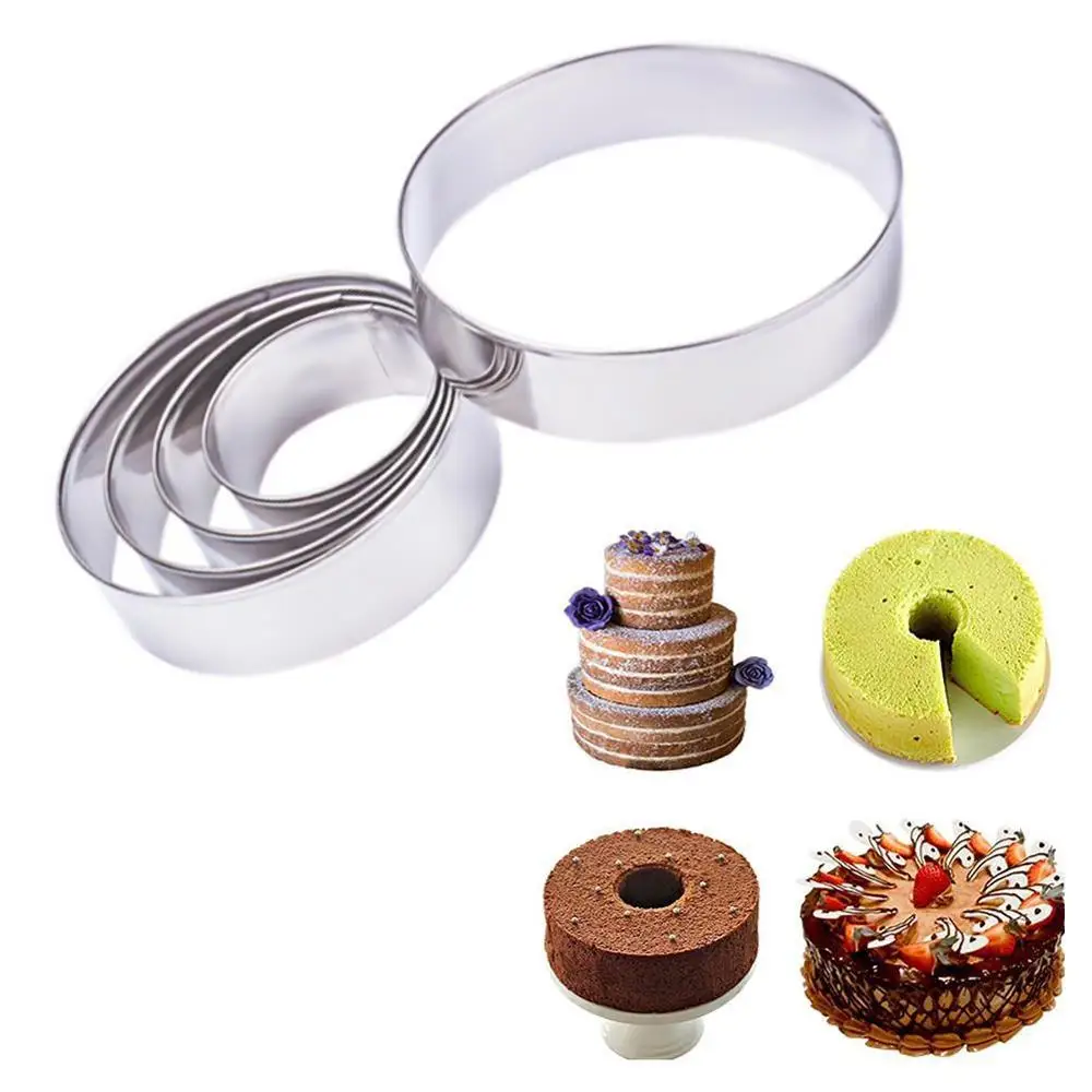 

5pcs/set Steel Round Dumplings Wrappers Molds Set Cutter Maker Tools Round Cookie Pastry Wrapper Dough Cutting Tool