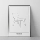 Плетеный стул из фанеры eame, современный стул среднего века с принтом, офисный Настенный декор, дизайн интерьера, холст, живопись, домашний декор