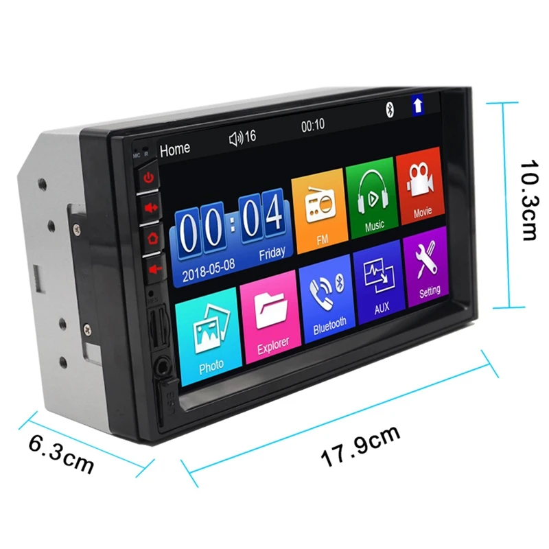 2 Din Автомобильный мультимедийный Радио Hd 7 дюймов контакт Sn стерео Bluetooth 12 В 2Din Fm Iso