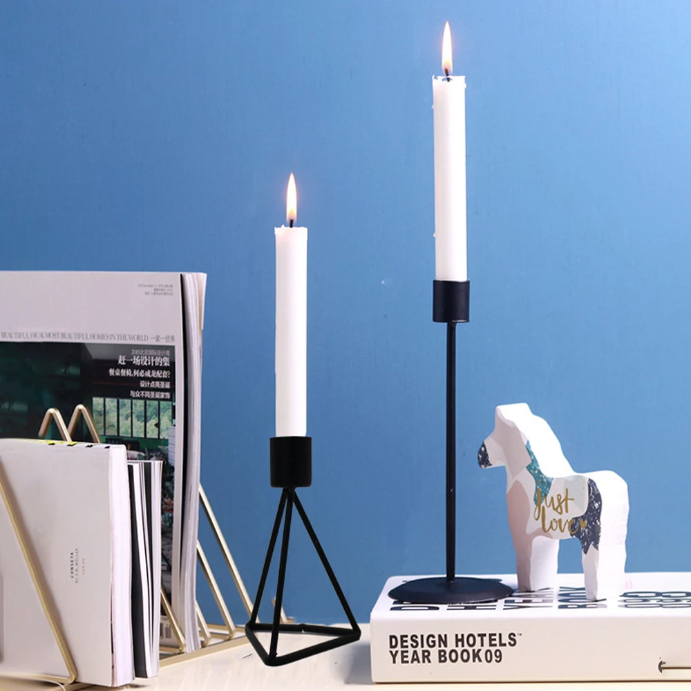 

European Style Creative Romantic Candlestick Candle Cup Iron Candle Holder Home Table Decorations Wedding Props