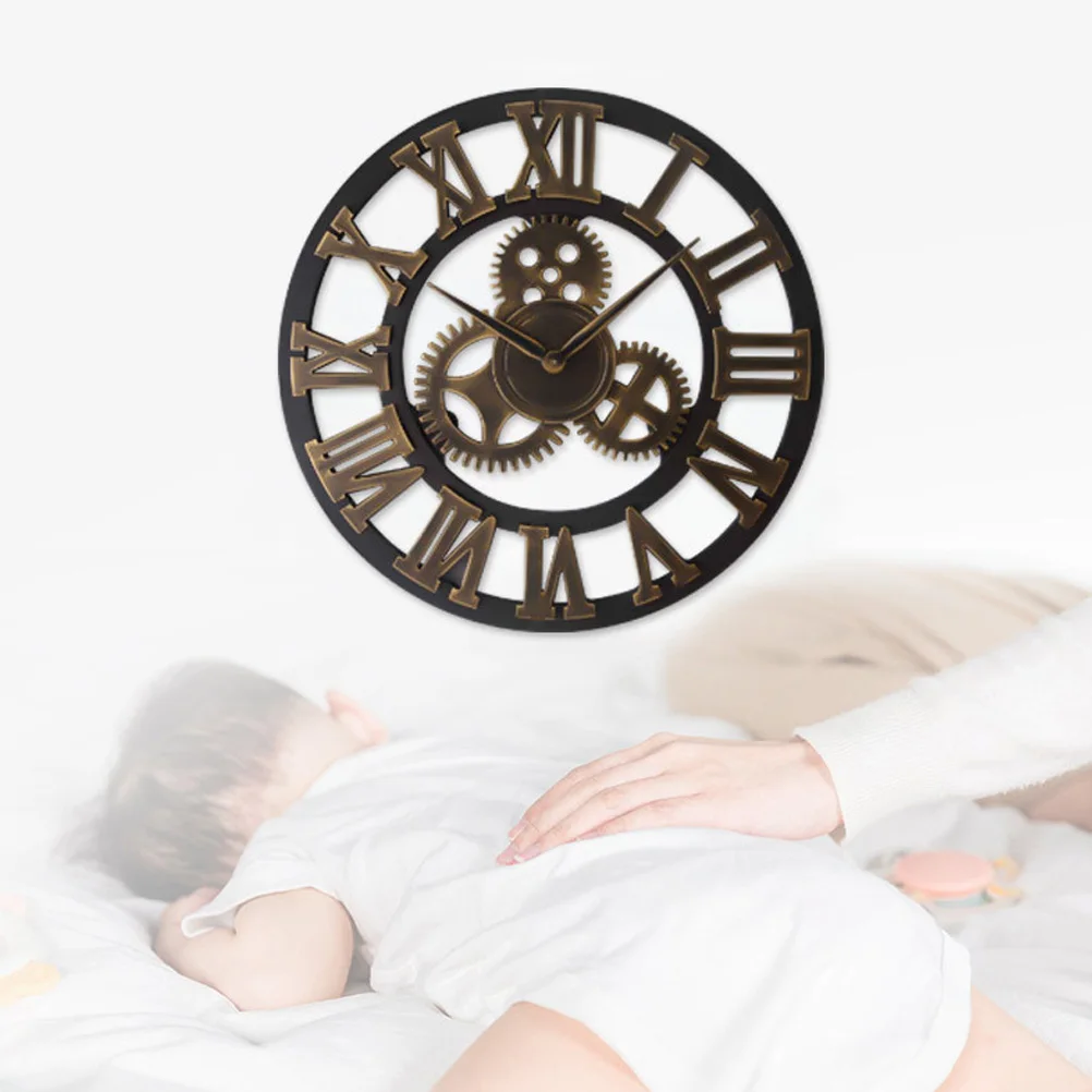 Большие классические настенные часы 3D в винтажном стиле деревянные ретро с