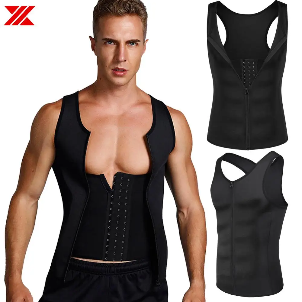 Мужской утягивающий жилет HEXIN неопреновый формирователь тела 3 ряды крючков