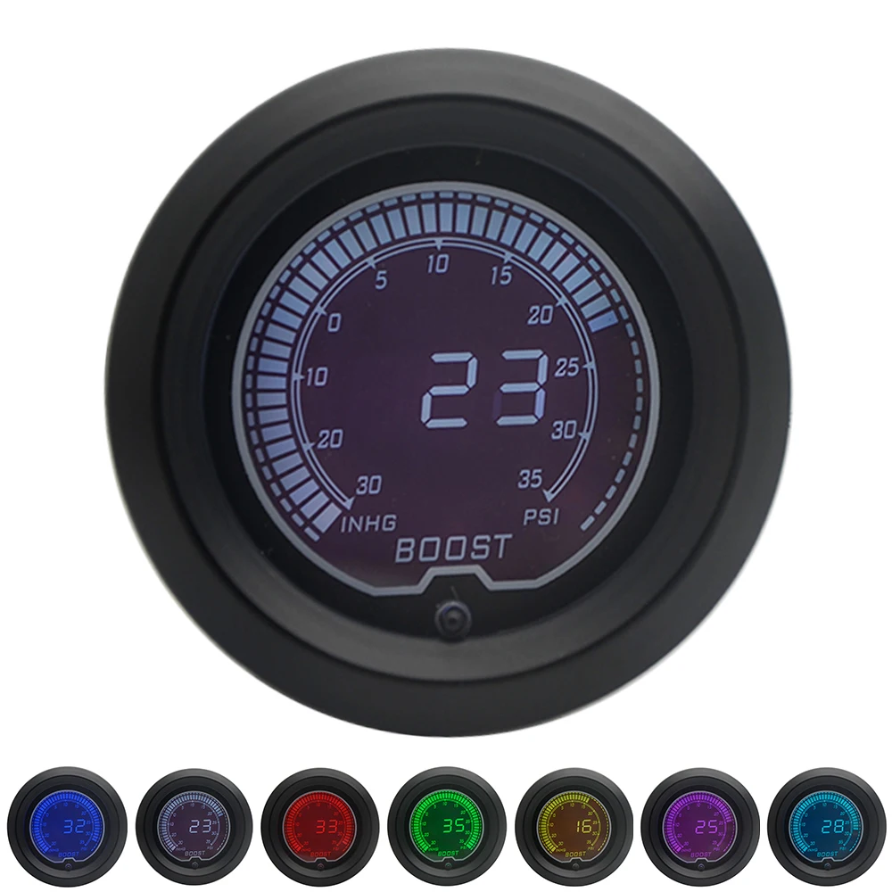 Цифровой турбо датчик 52 мм Psi ЖК дисплей 7 цветов с сенсором|display 7|display digitaldisplay lcd |