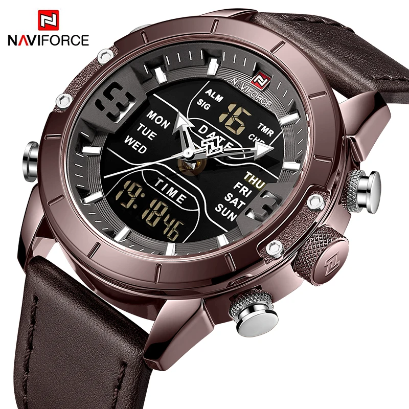 

NAVIFORCE Top Watch Men Brand Luxury Fashion Quartz Men's Watch Waterproof Sport LED Digital WristWatch Clock Relogio Masculino