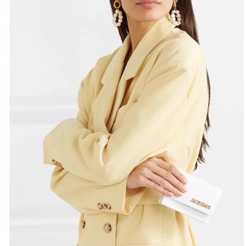 Jacquemus Сумки на пояс женские сумки известный бренд модные роскошные сумки женские дизайнерские новые сумки на пояс женские сумки - Цвет: Белый
