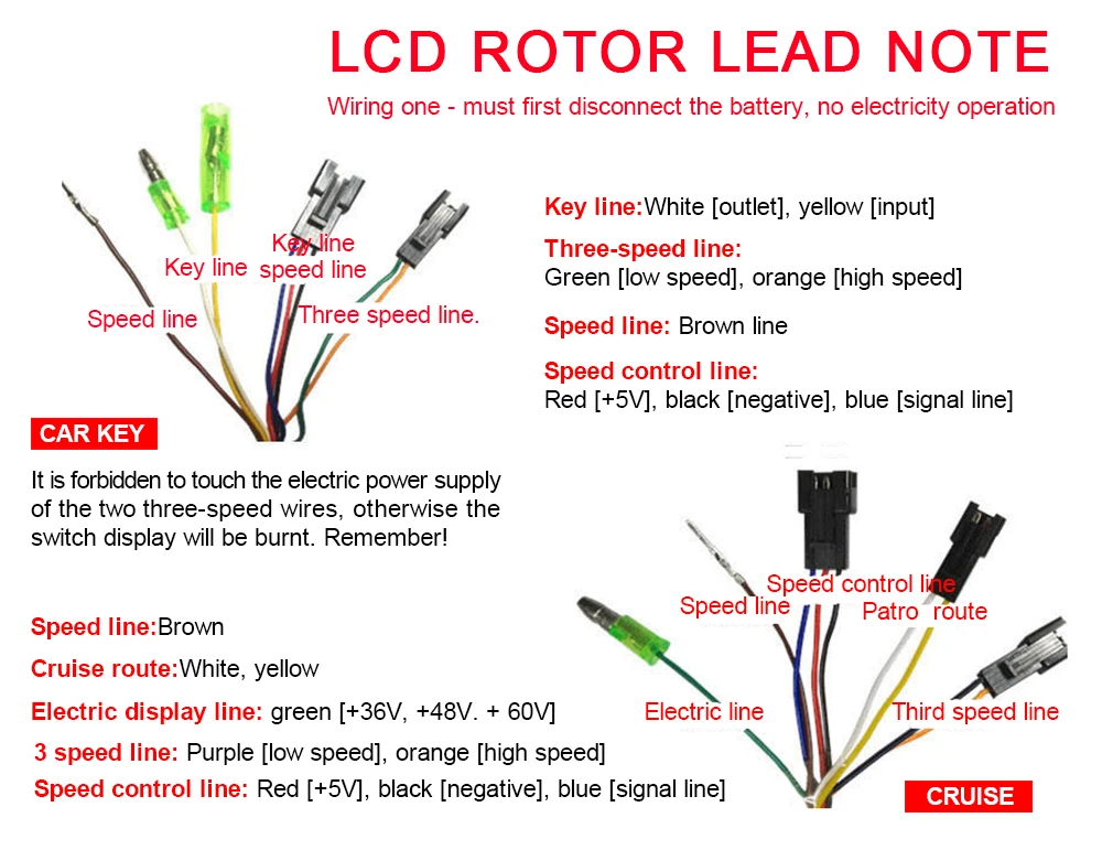 

36V/48V/60V controller multi-function turn electric car speed control speed key cruise switch battery car throttle handle