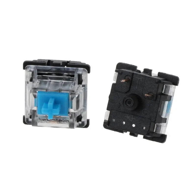 

10Pcs Mechanical Keyboard Gateron MX 3 Pin Blue Switch Transparent Case P9YE