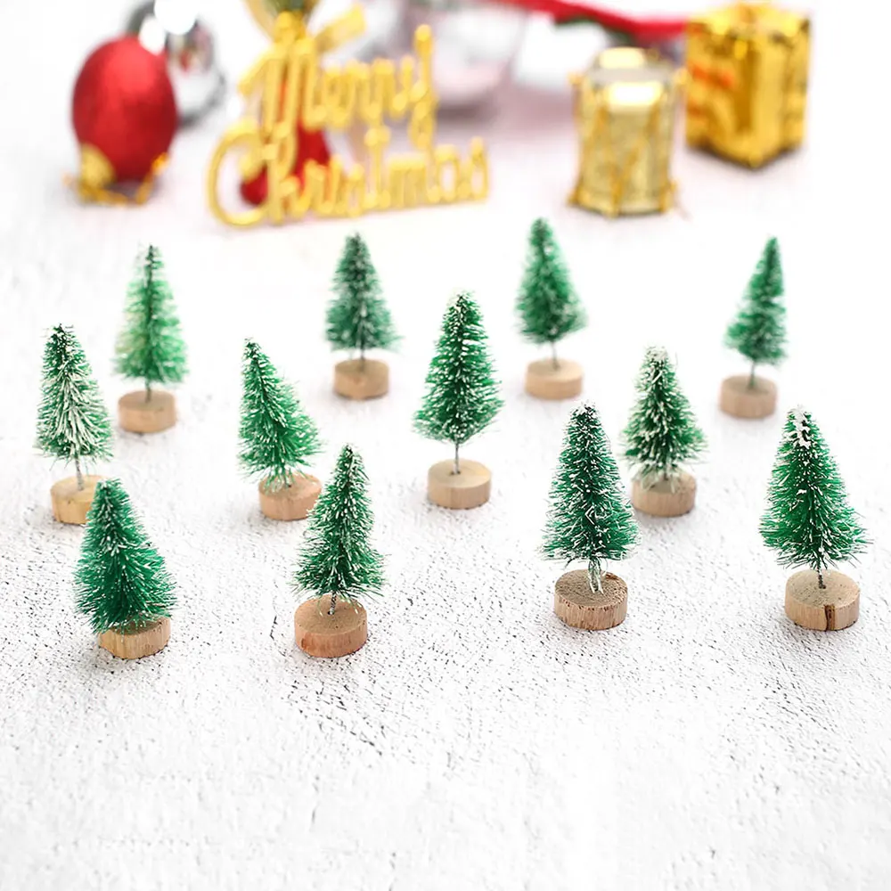 Tabletop Accessories Christmas Tree Decorations Stand Decor Pine Trees Mini Sisal Fiber Desktop Xmas DIY Home Craft | Дом и сад