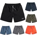 Мужские летние быстросохнущие пляжные брюки, повседневные спортивные короткие брюки, Гавайские быстросохнущие пляжные мужские шорты