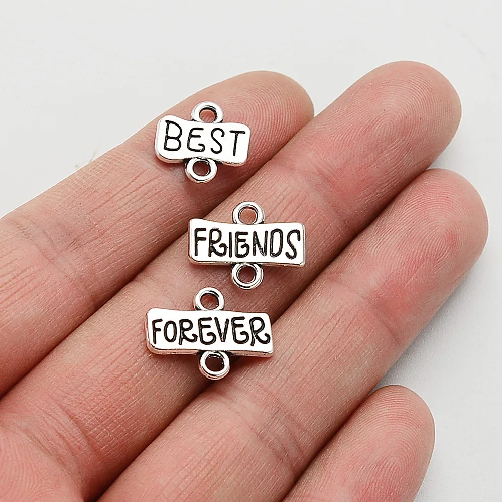 10 компл./лот 12x13 12x15 13x17mm под старину с серебряным покрытием Best Friends forever Разъем