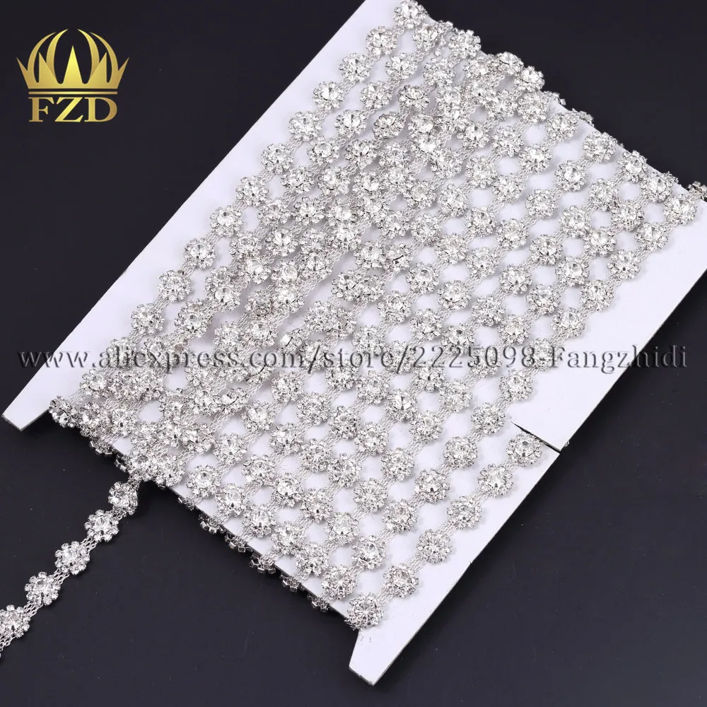 Wholesale 30 Yard 11mm Clear Rhinestone Chain For DIY Jewelry Cup Chains Trimming Rhinestones Garment Sash Belt | Дом и сад