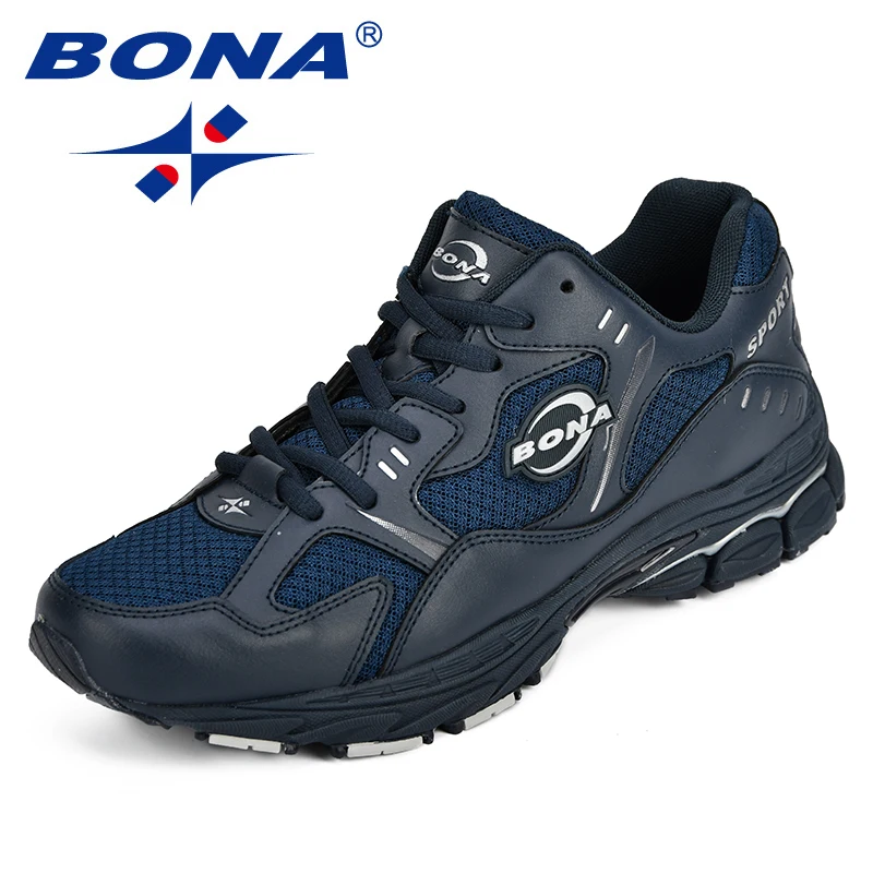 BONA Brand Sneakers Mesh Breathable Men Running Shoes Classical Fashion Outdoor Sport Shoes Male Low Tops Jogging Shoes