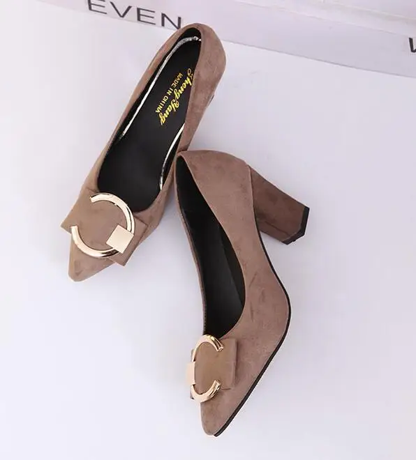 

Sexy High Heels Women Pumps Pointe Shoes 2020 Spring Women Square Heel Shoes Woman Shoes High Heel 7.5cm