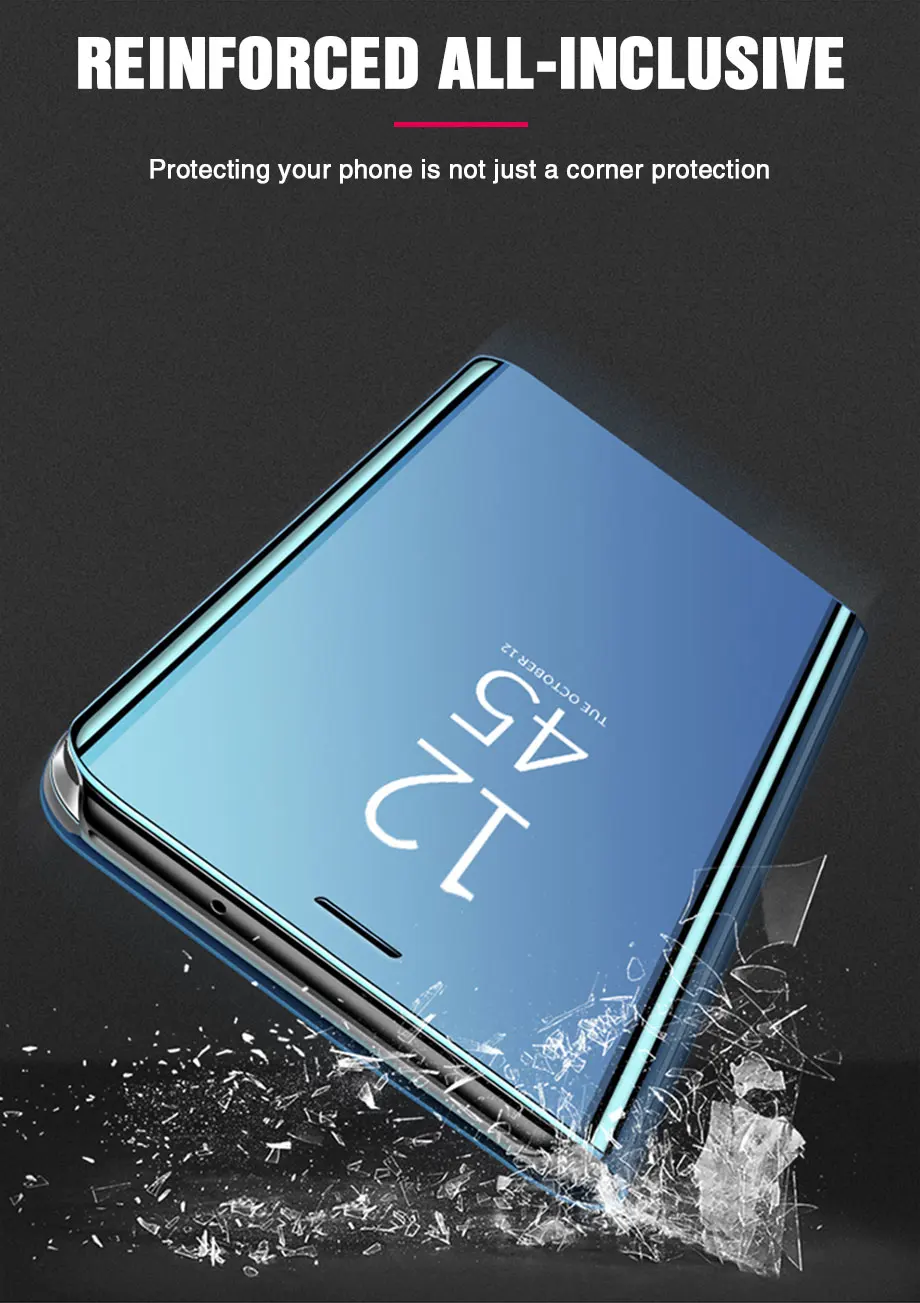 Умный зеркальный чехол для телефона с откидной крышкой для Samsung Galaxy S8 S9 плюс A10 A20 A30 A40 A50 A70 M10 M20 M30 чехол
