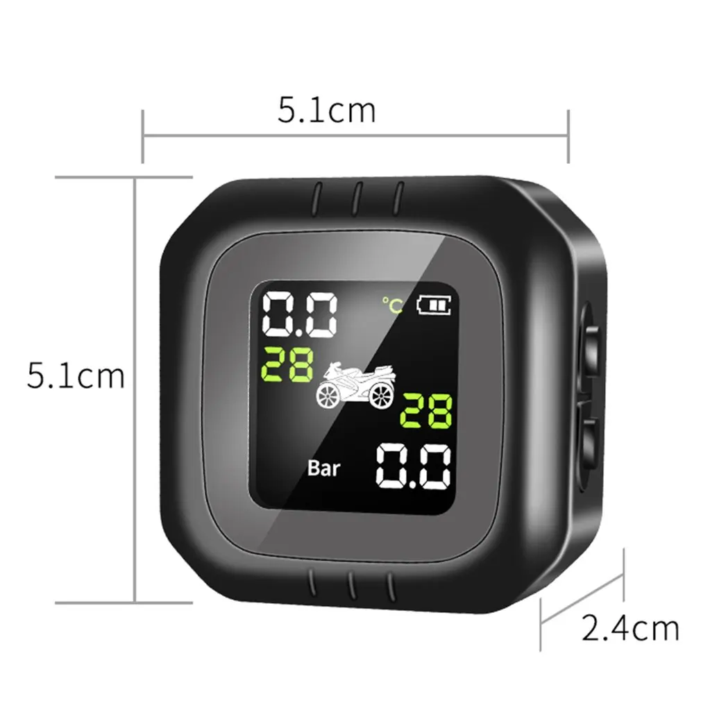

Waterproof Motorcycle Real Time Tire Pressure Monitoring System TPMS Wireless External Sensors Tire Detection Monitor